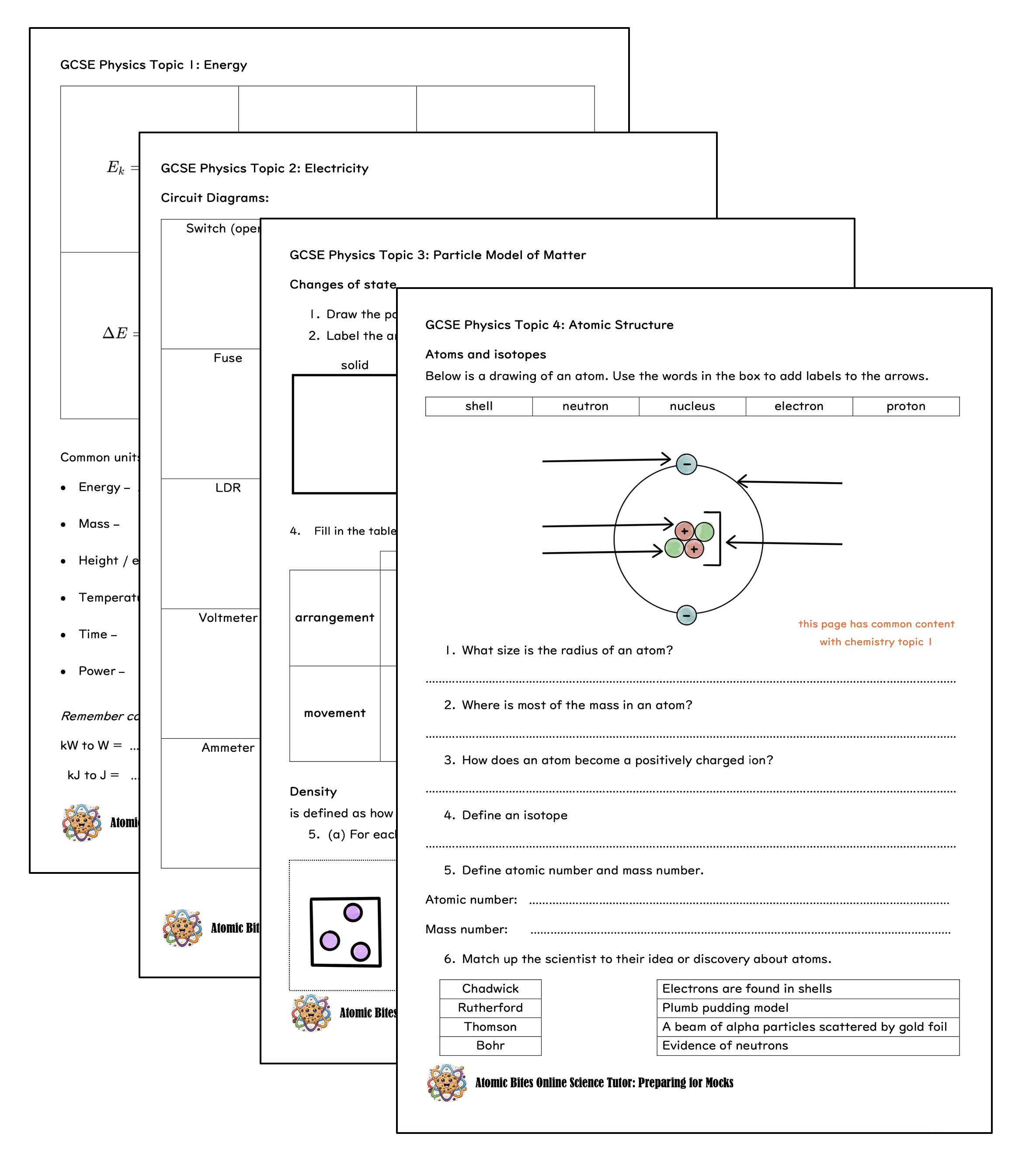 Physics WorkBooks – Paper 1